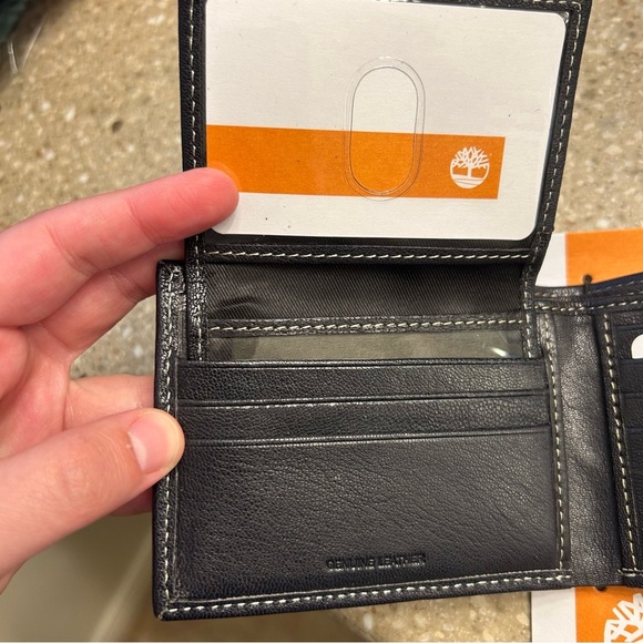 NWT Timberland Black Genuine Leather Bifold Wallet Men’s - Blix Passcase - Picture 6 of 11